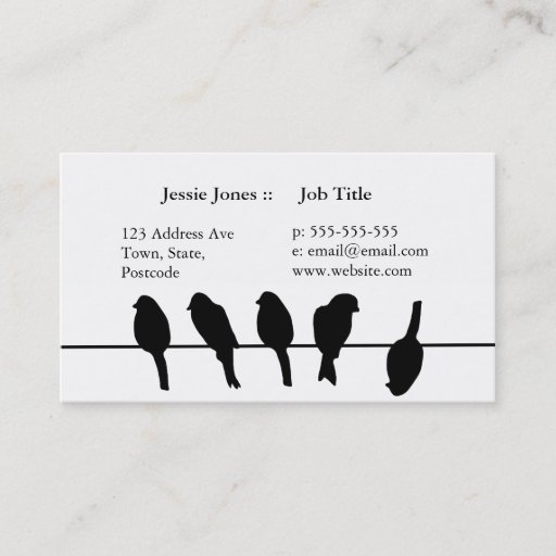 Customizable Birds on a wire â€“ dare to be different business card