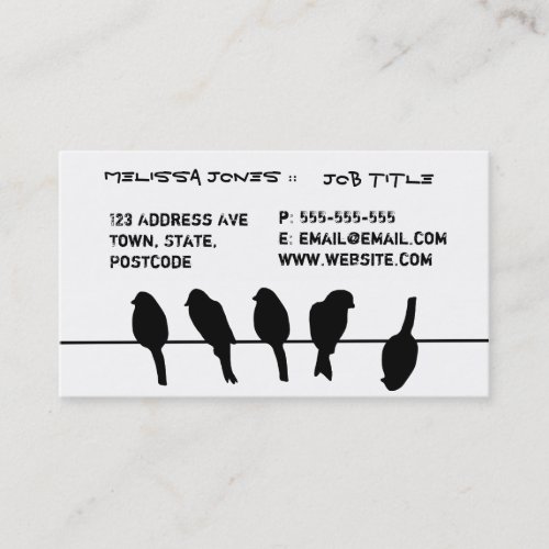 Birds on a wire â€“ dare to be different business card templates