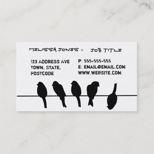 Customizable Birds on a wire â€“ dare to be different business card templates