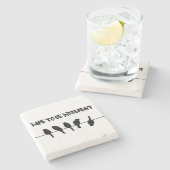 Birds on a wire – dare to be different stone coaster (Side)