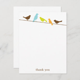Birds on a Wire Flat Thank You Note Cards