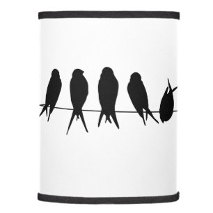 Birds on a wire on editable background colour lamp shade
