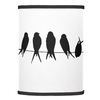 Birds On A Wire On Editable Background Colour Lamp Shade by Fanattic at Zazzle
