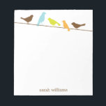 Birds on a Wire Personalized Notepads<br><div class="desc">Personalize this notepad with your name,  initials,  monogram or text of your choice.</div>