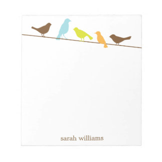 Birds on a Wire Personalized Notepads
