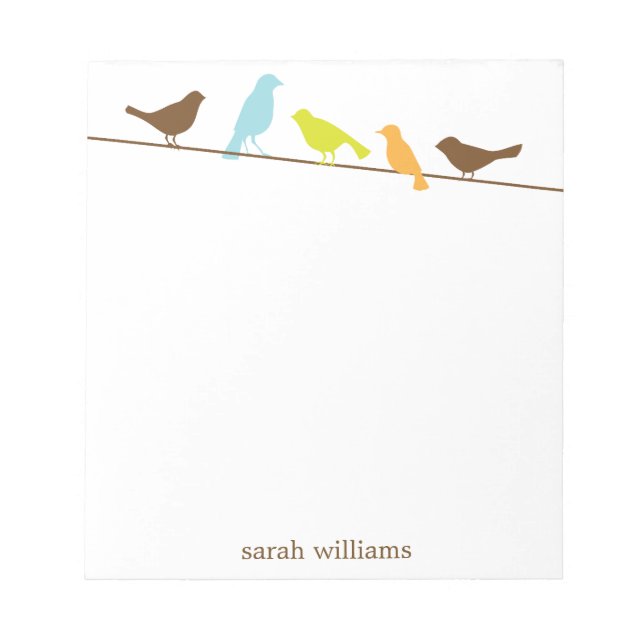 Birds on a Wire Personalized Notepads (Front)