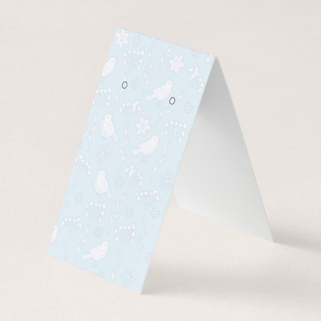 Birds on Blue Tent Fold Earring Display Cards (Front)