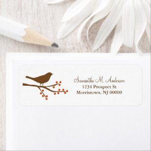 Birds on Branch Return Address Labels