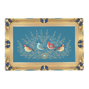 Birds on Elegant Floral Background Placemat