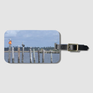 Birds on Posts in Lake Luggage Tag