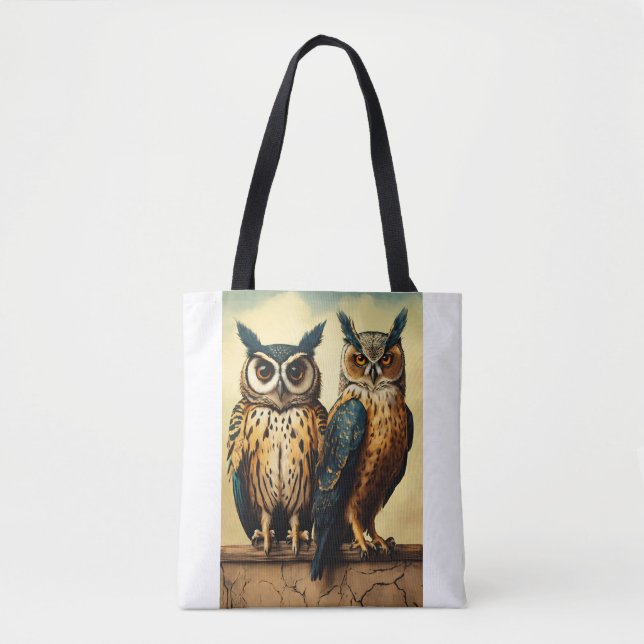 Birds on the Wire – Cartoon Flock Tee Tote Bag (Front)