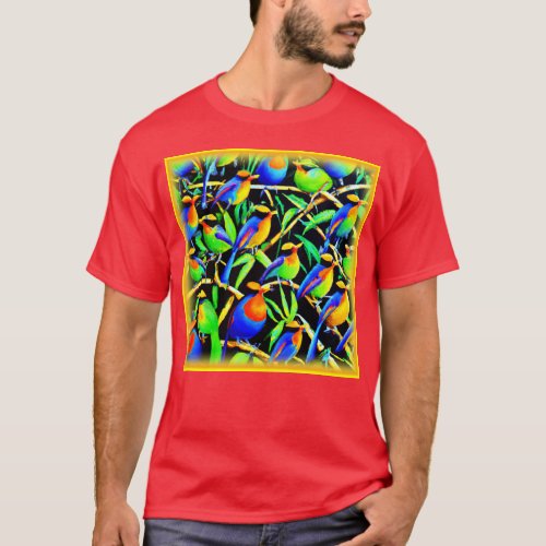 Birds On Tree Painting Buy Now T_Shirt