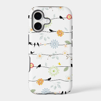 Birds on Vines with Flowers iPhone 17 Case