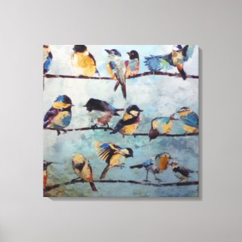 Birds On Wire Canvas Print by Romanelli at Zazzle
