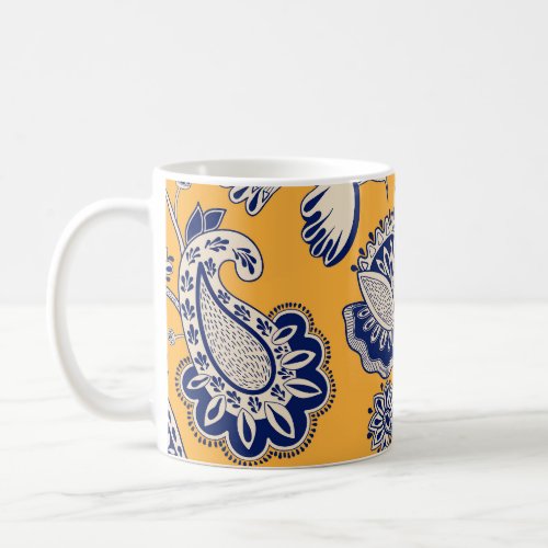 Birds Paisley Flowers Vintage Pattern Coffee Mug