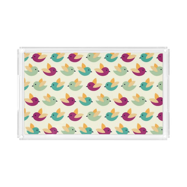 Birds pattern acrylic tray (Front)