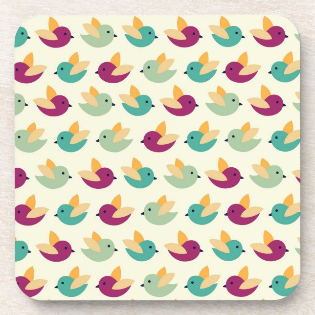 Birds pattern beverage coaster (Front)