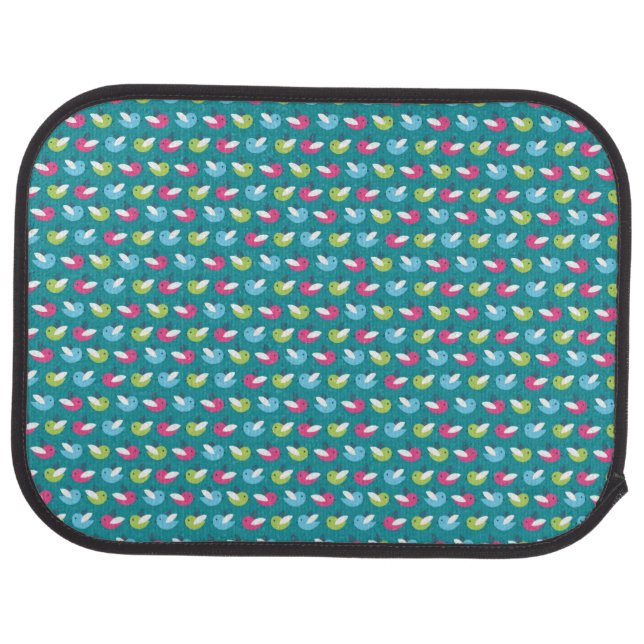 Birds pattern Blue Car Mat (Rear)