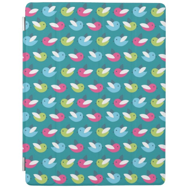 Birds pattern Blue iPad Smart Cover (Front)