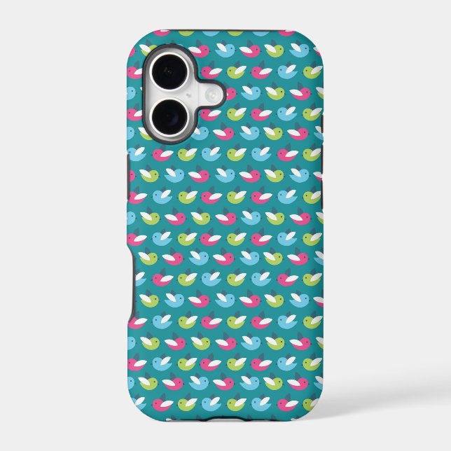 Birds pattern Blue Iphone Case (Back)