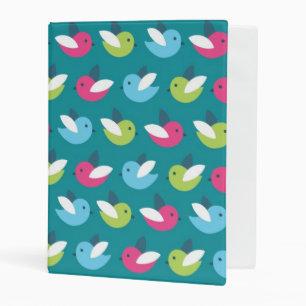Birds pattern Blue Mini Binder
