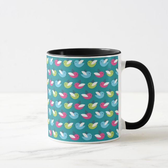Birds pattern Blue Mug (Right)