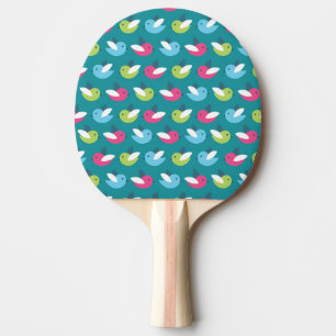 Birds pattern Blue Ping-Pong Paddle