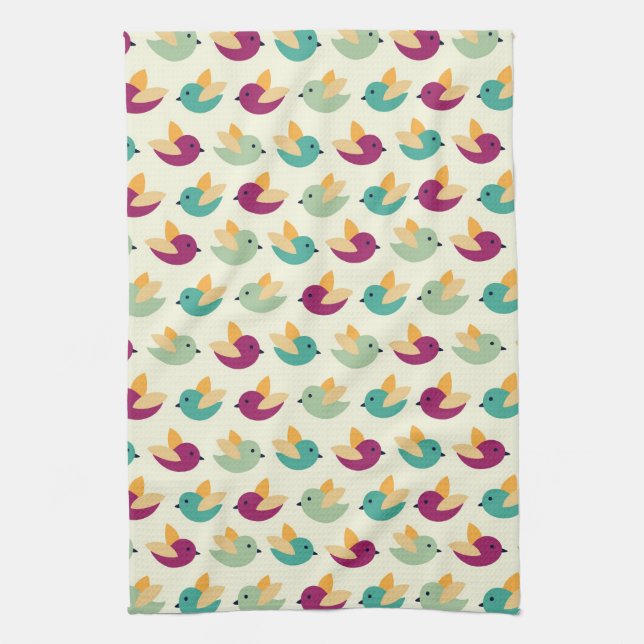 Birds pattern kitchen towel (Vertical)