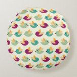 Birds pattern round pillow