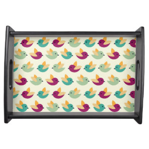 Birds pattern serving tray