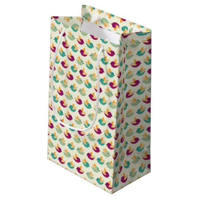 Birds pattern small gift bag (Back Angled)