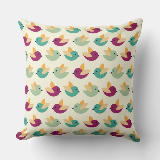 Birds pattern throw pillow (Front)