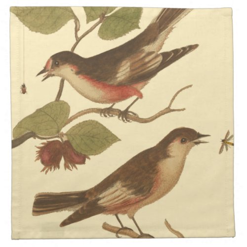 Birds Perched on Branches Eating Insects Napkin