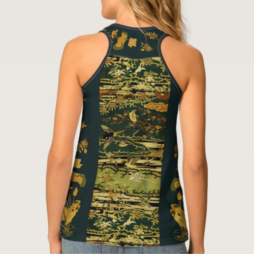 BirdsPhoenix Flowering Tree Branches Lotus Flower Tank Top