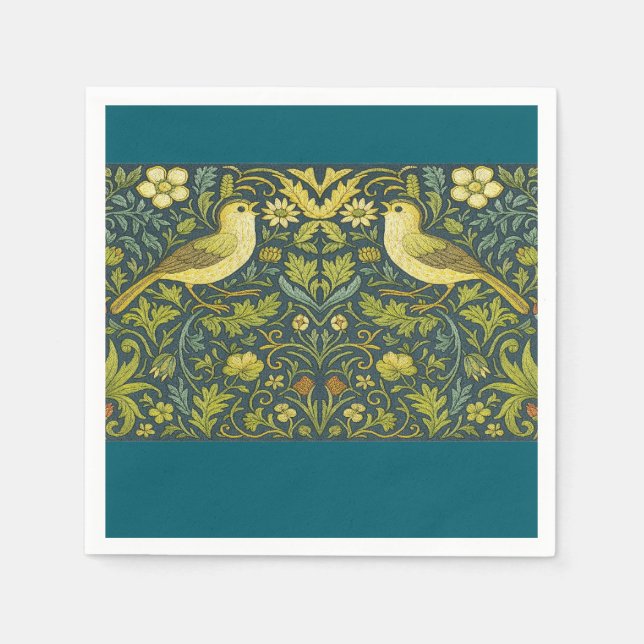  Birds Pillar Candle Napkins (Front)