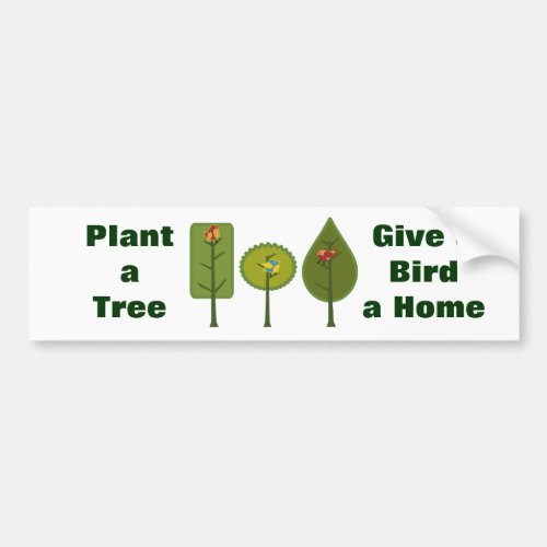 Birds Plant a Tree Bumper Sticker