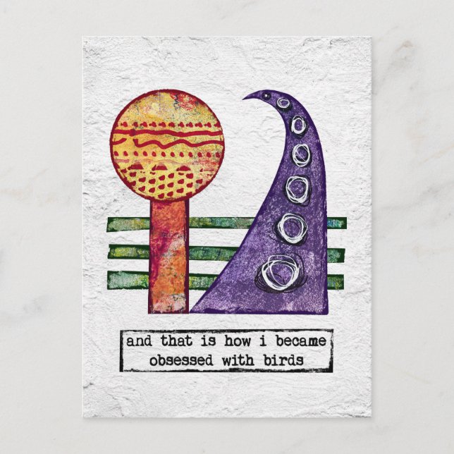 Birds Postcard - Funny Obsessed With Birds (Front)