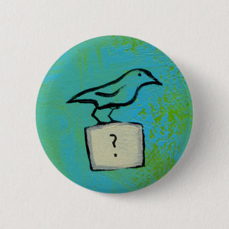Birds question marks colorful art Orderly Universe Button