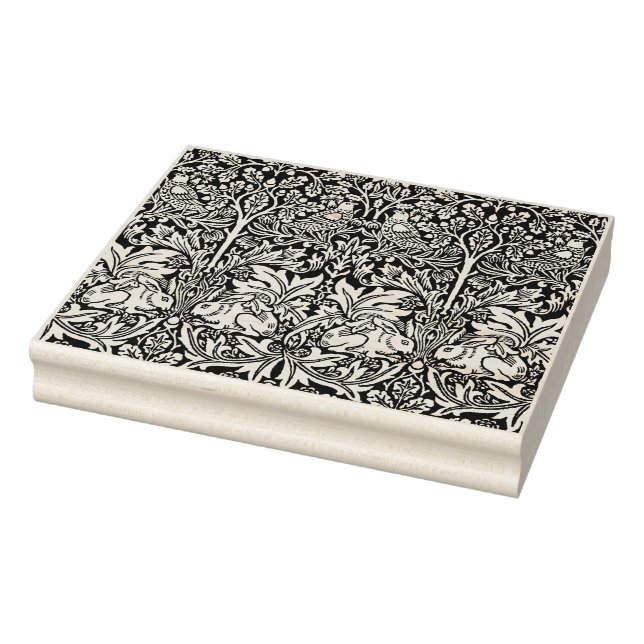 Birds, Rabbits Floral -  William  Morris Rubber Stamp (Stamp)