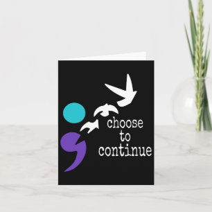 Birds Semicolon Gift Suicide Prevention Awareness  Card