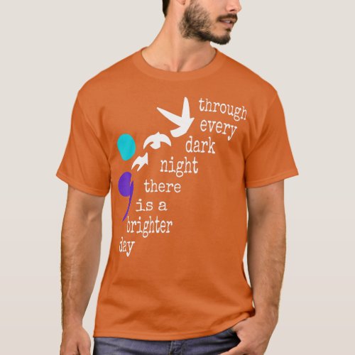 Birds Semicolon Gift Suicide Prevention Awareness  T_Shirt