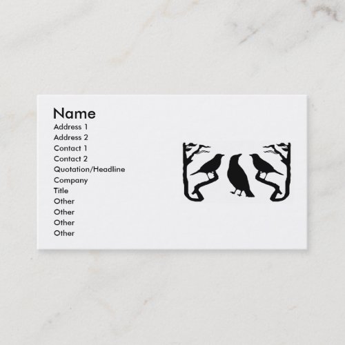 Birds Silhouette Business Cards