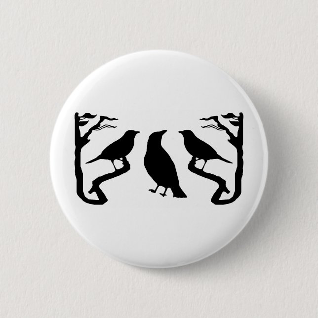 Birds Silhouette Pinback Button (Front)