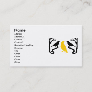 Birds Silhouette Yellow and Black Business Cards