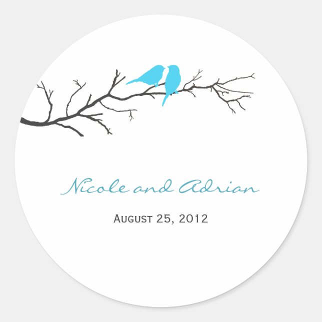 Birds Silhouettes Favor Stickers or Envelope Seals (Front)