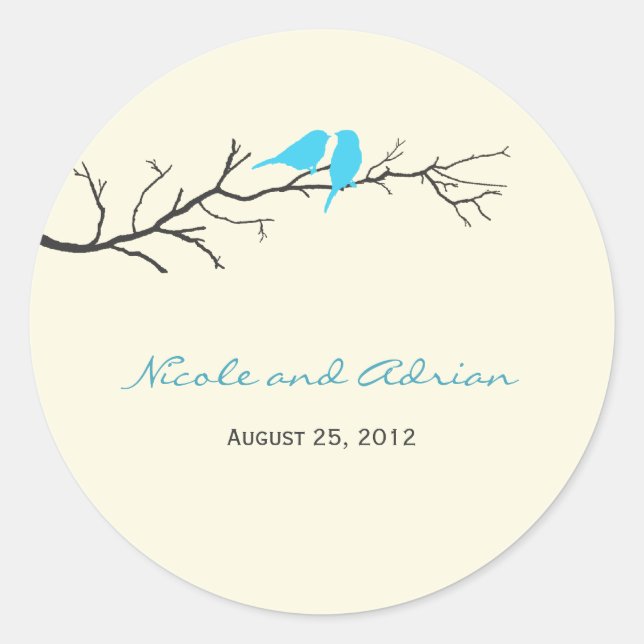 Birds Silhouettes Favor Stickers or Envelope Seals (Front)