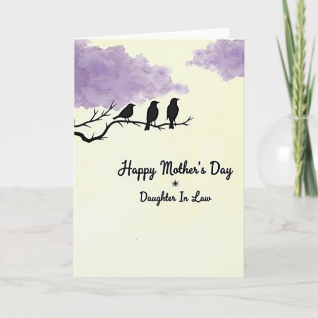 Birds Silhouettes Mothers Day Card (Front)