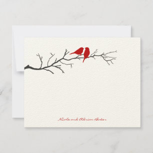 Birds Silhouettes Thank You Cards - Red -