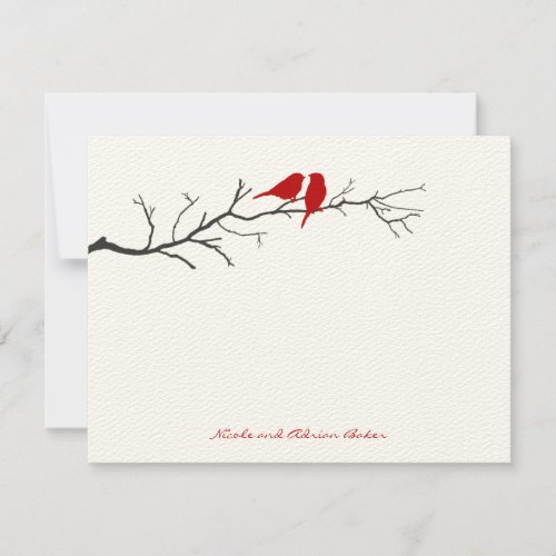 Birds Silhouettes Thank You Cards _ Red _