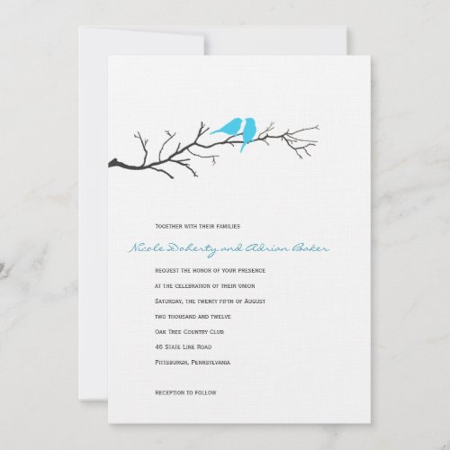Birds Silhouettes Wedding Invitation _ Turquoise _